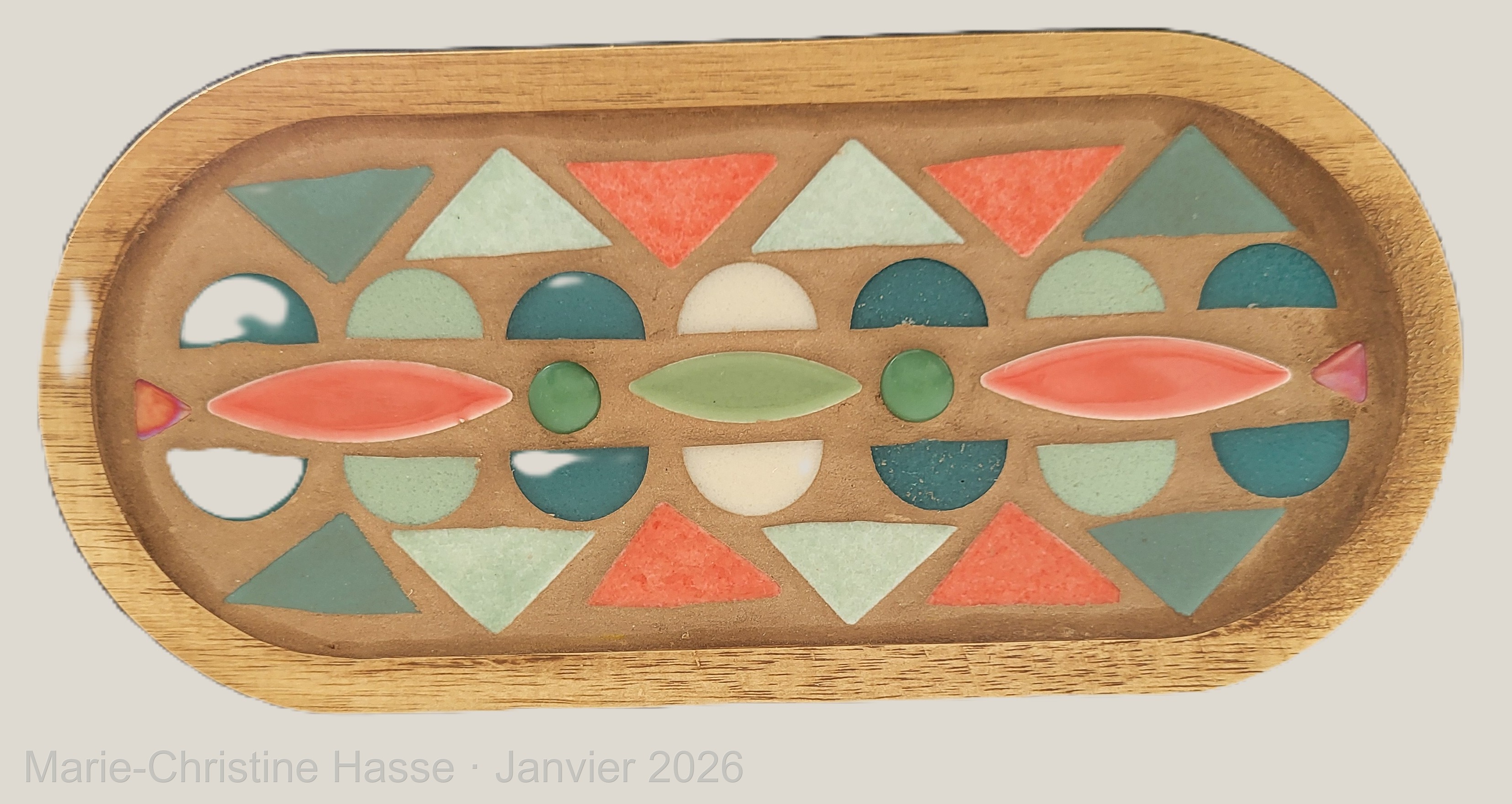 Mini plateau orange et turquoise